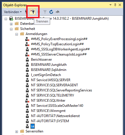 Trennen der Verbindung